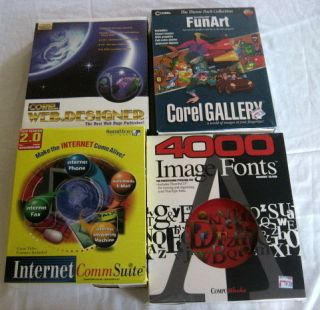 LOT 4 Vintage Computer Software PC Programs Corel Web Designer Gallery
