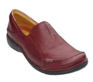 Clarks Unstructured Un.Buckle Leather Slip on Shoes —