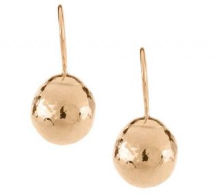 EternaGold Hammered Bead Earrings w/Secura Clasp 14K Rose Gold