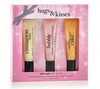 philosophy hugs & kisses high gloss, high flavor lip shine trio