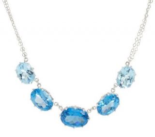 65.00 ct tw Shades of Blue Topaz Sterling Statement Necklace