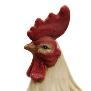 Casa Cortes Hand Painted Ceramic Perched Rooster Statue Figurine