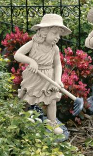 Little Gardener Girl Garden Sculpture Patio Statue