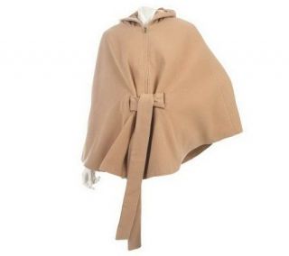 Gypsy by Mara Hoffman Zip Front Hooded Cape with Belt —