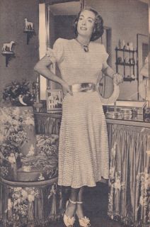 Vintage Knitting Pattern Joan Crawford Knitted Dress