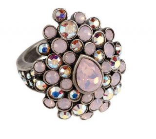 Inspired Pink Garland Swarovski French Ring —