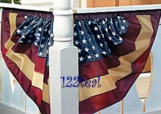 Patriotic Antique Inspired American Flag Bunting Outdoor Yard Art