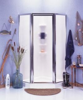 38 ASB Neo Angle Corner Bath Shower Enclosure White