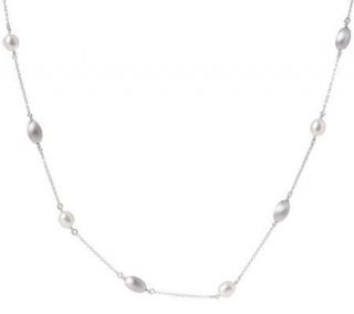 Honora Cultured FreshwaterPearl 36 Sterling Satin Bead StationNecklace 