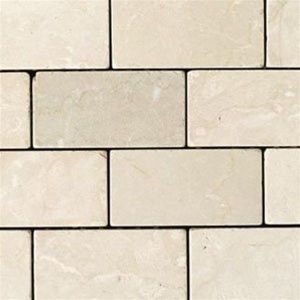 Crema Marfil Classic Tumbled Finish Brick Pattern Marble Mosaic