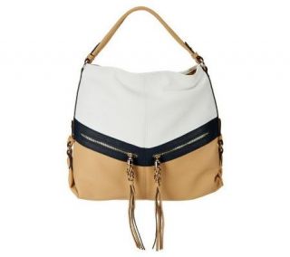 Couture Gillian Color Block Hobo with Zipper Detail   A224673