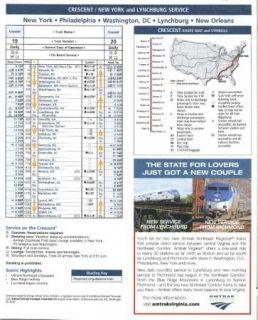  Amtrak Passenger Train Schedules Railroad Crescent Maple Leaf