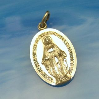 Creed Sterling Vintage Miraculous Medal Mary Catholic Blessed Mother