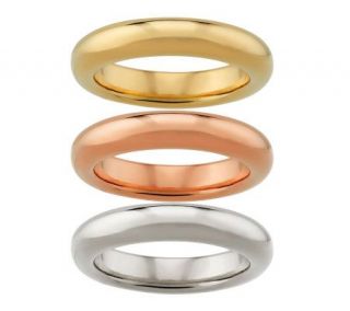 VicenzaGold Set of 3 Silk Fit Stack Rings 14K —