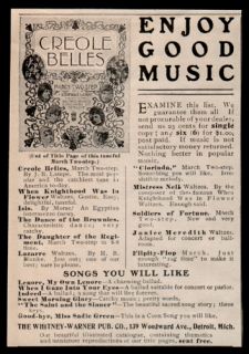 Creole Belles March Two Step Music Whitney Warner Publishing 1902