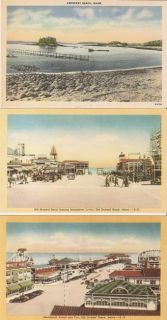Old Orchard Beach MAINE Crescent Beach Maine 2 vintage Postcards