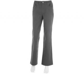 Women with Control Brushed Twill Fly Front Regular Pants —