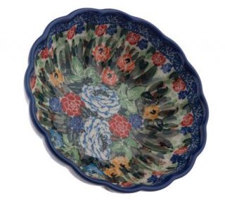 PolishStoneware Signature Royal Blooms Fluted Bowl —