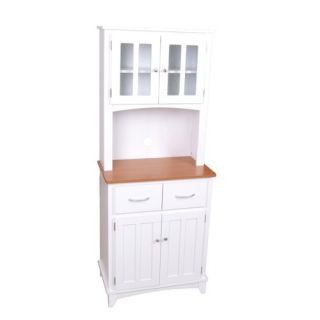 Home Source Brook Microwave Cart in White and Cherry
