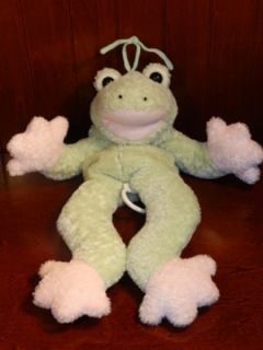 FAO Schwarz Baby Tree Frog Musical Crib Plush Toy Green Pink 17 Long