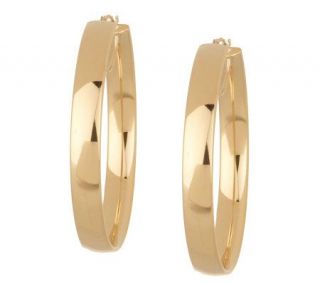 Polished Wedding Band Hoop Earrings 14K Gold —