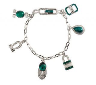 Inspired Art Deco Simulated Emerald Bracelet —