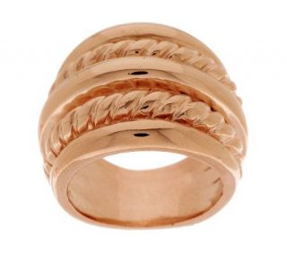 Bronzo Italia Multi row Polished & Twist Design Ring —