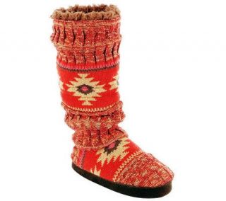 MUK LUKS Tina Painted Texture Toggle SlipperBoots   A326584