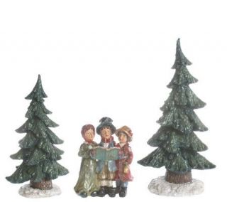 Set of 3 Sparkling Holiday Figurines by Valerie —