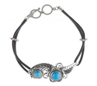 As Is Southwestern Sterling Turquoise Toggle Bracelet   J275890