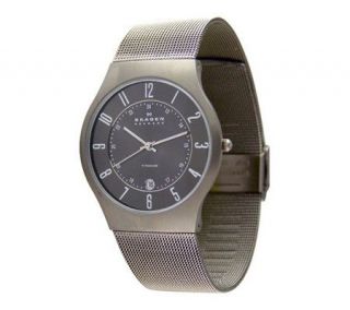 Skagen Mens Extra Large Stainless Steel Mesh Bracelet Watch   J104087