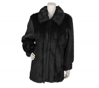 Dennis Basso Pelted Faux Mink Coat with Convertible Collar —