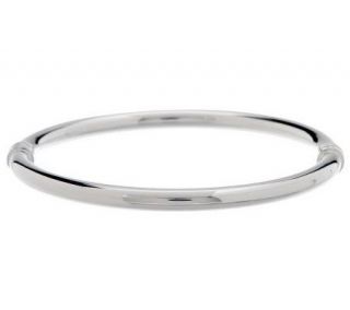 UltraFine Silver Large Polished or Textured Oval Hinged Bangle 