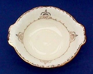 Crooksville China CRO9 Lugged Cereal Bowl Vintage 1930s Gold White