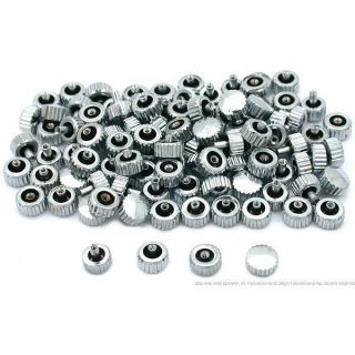 100 Assorted Chrome Watch Crowns For Watch Repair