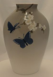 BING GRONDAHL B G Art Nouveau Style Butterflies Vase Denmark