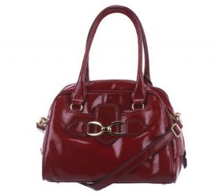 London Fog Dome Satchel w/ Convertible Strap and Hardware Detail 