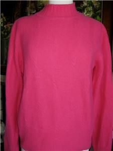 Courtenay Sweater Top Cable Detail Pink Mock Turtle Neck Soft