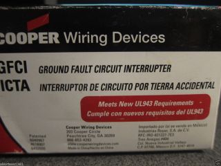 Cooper Wiring Devices Ground Fault Circuit Interrupter