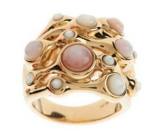 Multi gemstone Stack Design Ring 14K Gold —