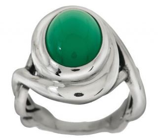 Carolyn Pollack Paradise Green Chalcedon Sterling Ring —