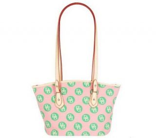 Dooney & Bourke Cotton Bubble Print Tote Bag with Leather Trim
