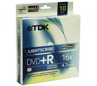 TDK LightScribe 16X DVD R Discs   10 Pack —