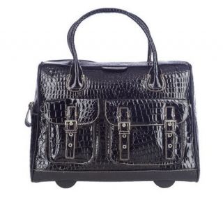 Croco Embossed Rolling Essentials Tote with Accessories —