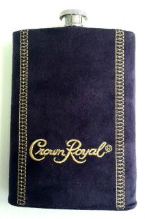 Crown Royal Flask 18 8 Stainless Steel Flask 8 oz Suede New 2012