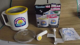 Gently Used Donvier 1QT Ice Cream Maker COMPLETE W BOX Instructions