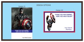 CAPTAIN AMERICA BIRTHDAY THANK YOU CARDS