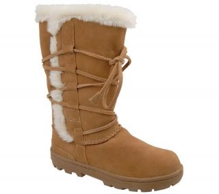 White Mountain Suede Faux Fur Lined Boots —