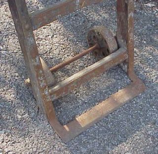 ANTIQUE WOOD HAND TRUCK CART DOLLY IRON WHEELS RAILROAD LUGGAGE
