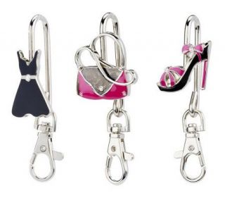 Finders Key Purse Set of 3 Key Chain Handbag Charms   V31918